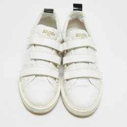 Pre Owned Golden Goose White Leather Low Top Sneakers Size 43