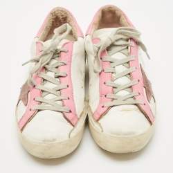Golden Goose White Leather Super Star Low Top Sneakers Size 38