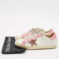 Golden Goose White Leather Super Star Low Top Sneakers Size 38