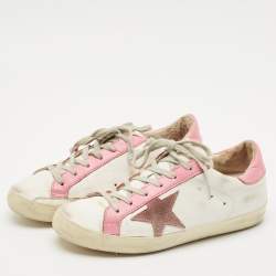 Golden Goose White Leather Super Star Low Top Sneakers Size 38