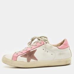 Golden Goose White Leather Super Star Low Top Sneakers Size 38