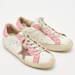 Golden Goose White Leather Super Star Low Top Sneakers Size 38