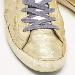 Golden Goose Gold Leather  Superstar Low Top Sneakers Size 38