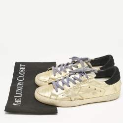 Golden Goose Gold Leather  Superstar Low Top Sneakers Size 38