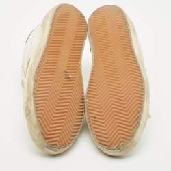 Pre Owned Golden Goose White Leather Super Star Low Top Sneakers Size 38