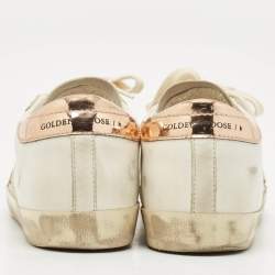 Pre Owned Golden Goose White Leather Super Star Low Top Sneakers Size 38