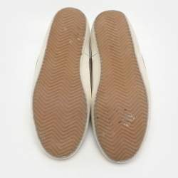 Golden Goose Taupe Suede and Lizard Embossed Superstar Low Top Sneakers Size 42