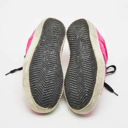 Golden Goose Purple Leather and Velvet Super Star Low Top Sneakers Size 36