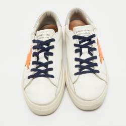 Golden Goose Off White/Orange Leather Stardan Sneakers Size 39