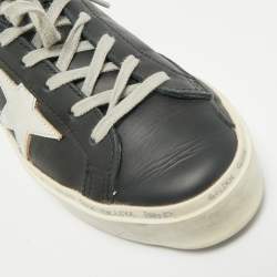 Pre Owned Golden Goose Black Leather Hi Star Low Top Sneakers Size 38