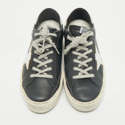 Pre Owned Golden Goose Black Leather Hi Star Low Top Sneakers Size 38