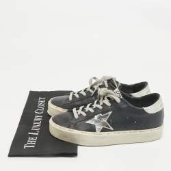 Pre Owned Golden Goose Black Leather Hi Star Low Top Sneakers Size 38