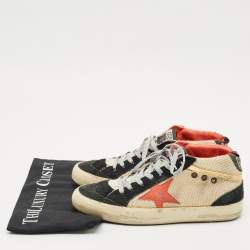 Golden Goose Black/Cream Suede and Leather Midstar High Top Sneakers Size 39