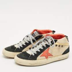 Golden Goose Black/Cream Suede and Leather Midstar High Top Sneakers Size 39