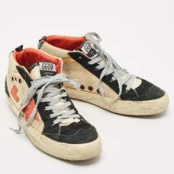 Golden Goose Black/Cream Suede and Leather Midstar High Top Sneakers Size 39