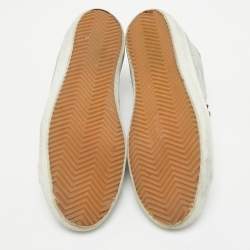 Pre Owned Golden Goose Blue Denim and Leather Superstar Lace Up Sneakers Size 39