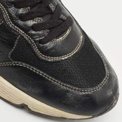 Pre Owned Golden Goose Black Leather and Mesh Running Sneakers Size 43