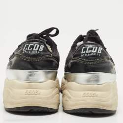 Pre Owned Golden Goose Black Leather and Mesh Running Sneakers Size 43