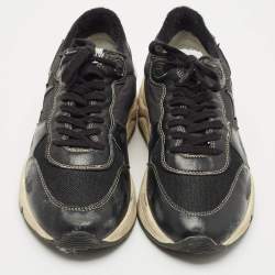 Pre Owned Golden Goose Black Leather and Mesh Running Sneakers Size 43