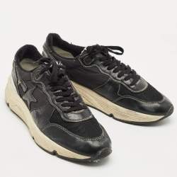 Pre Owned Golden Goose Black Leather and Mesh Running Sneakers Size 43