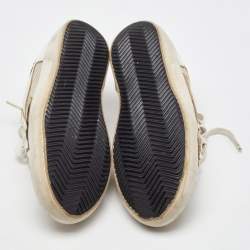 Pre Owned Golden Goose Multicolor Suede and Leather Superstar Low Top Sneakers Size 38