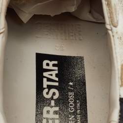 Pre Owned Golden Goose Multicolor Suede and Leather Superstar Low Top Sneakers Size 38