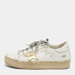 Golden Goose White Leather Hi Star Sneakers Size 39 Golden