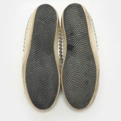 Pre Owned Golden Goose White Leather Studded Superstar Low Top Sneakers Size 40