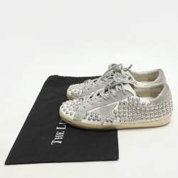 Pre Owned Golden Goose White Leather Studded Superstar Low Top Sneakers Size 40