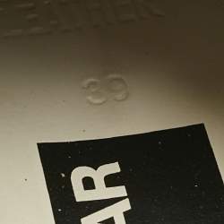 Pre Owned Golden Goose White/Black Glitter and Leather Super Star Lace Up Sneakers Size 39