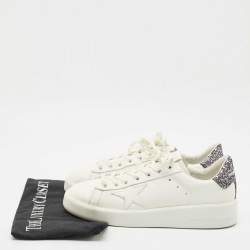 Pre Owned Golden Goose White Leather Pure Star Sneakers Size 39