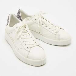Pre Owned Golden Goose White Leather Pure Star Sneakers Size 39