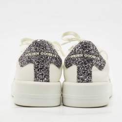 Pre Owned Golden Goose White Leather Pure Star Sneakers Size 39