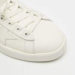 Pre Owned Golden Goose White Leather Pure Star Sneakers Size 39
