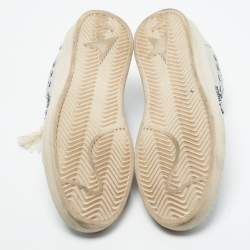 Pre Owned Golden Goose Blue Leather Embellished Ballstar Sneakers Size 38