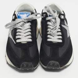 Pre Owned Golden Goose Black Fabric and Suede Running Marathon Sneakers Size 38