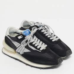 Pre Owned Golden Goose Black Fabric and Suede Running Marathon Sneakers Size 38
