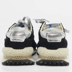 Pre Owned Golden Goose Black Fabric and Suede Running Marathon Sneakers Size 38