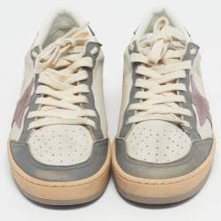 Pre Owned Golden Goose White/Grey Leather Ballstar Low Top Sneakers Size 38
