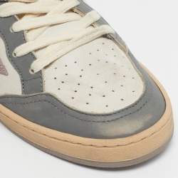Pre Owned Golden Goose White/Grey Leather Ballstar Low Top Sneakers Size 38