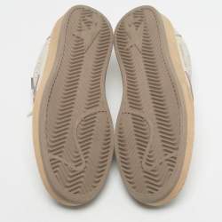 Pre Owned Golden Goose White/Grey Leather Ballstar Low Top Sneakers Size 38