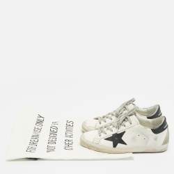 Pre Owned Golden Goose White Leather Hi Star Lace Up Sneakers Size 37