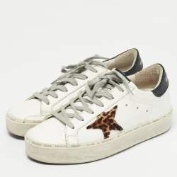 Pre Owned Golden Goose White Leather Hi Star Low Top Sneakers Size 37