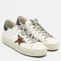 Pre Owned Golden Goose White Leather Hi Star Low Top Sneakers Size 37