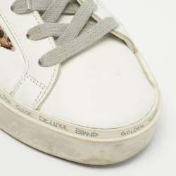 Pre Owned Golden Goose White Leather Hi Star Low Top Sneakers Size 37