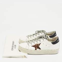 Pre Owned Golden Goose White Leather Hi Star Low Top Sneakers Size 37
