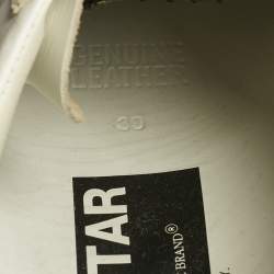 Pre Owned Golden Goose White Leather Super Star Lace Up Sneakers Size 39