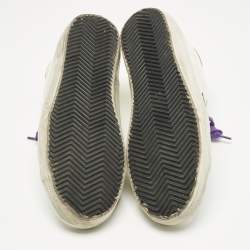 Pre Owned Golden Goose White Leather Super Star Lace Up Sneakers Size 39