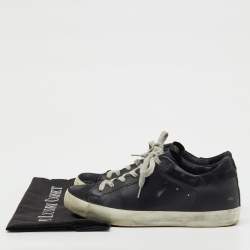 Pre Owned Golden Goose Black Leather Superstar Low Top Sneakers Size 37