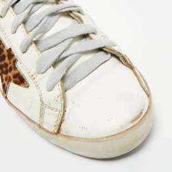 مملوكة مسبقًا Golden Goose White Leather Superstar Lace Up Sneakers Size 37
